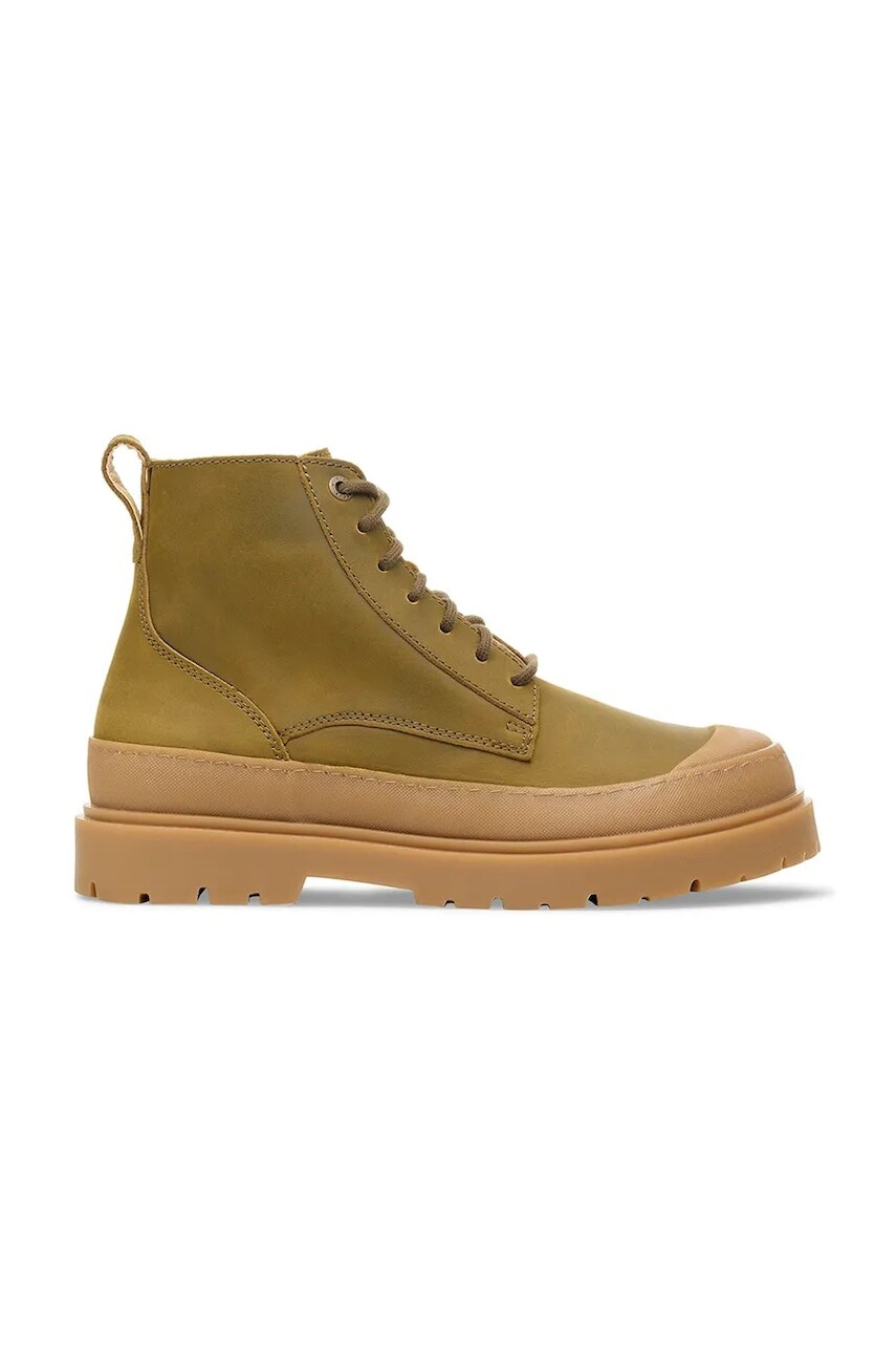 Kožené vysoké topánky Birkenstock Prescott Lace M zelená farba, 1030034