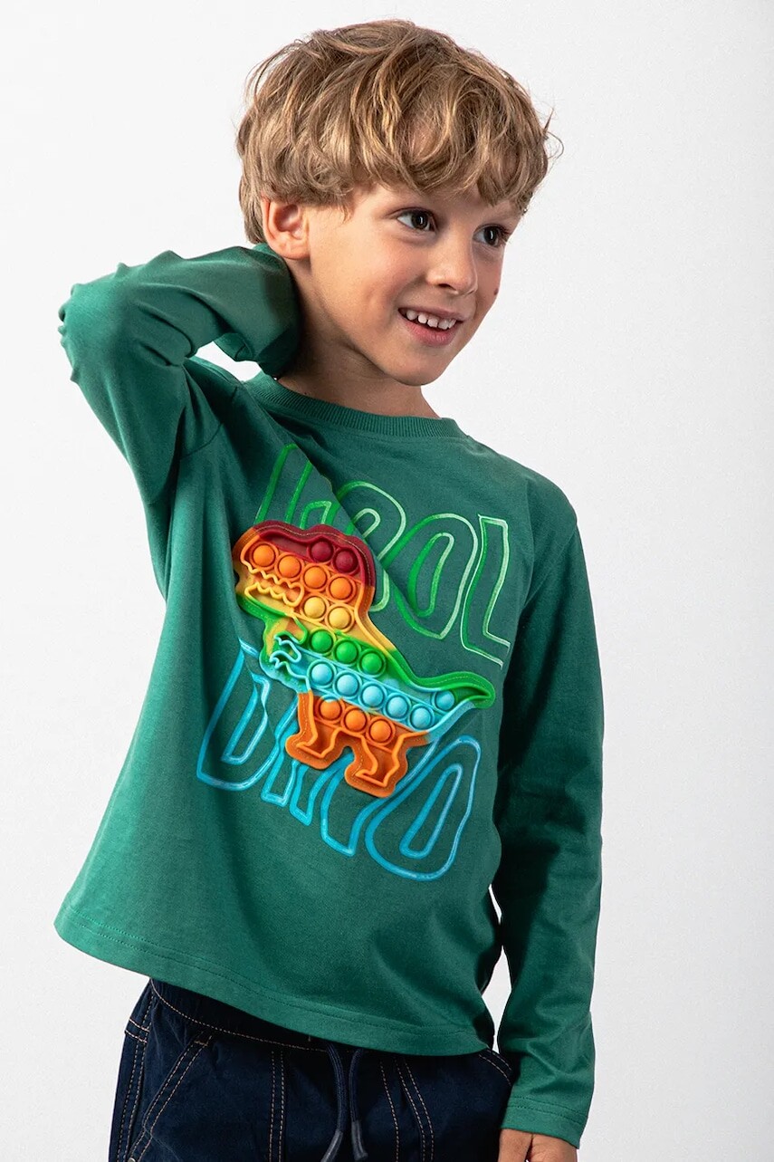 Detské bavlnené tričko Coccodrillo zelená farba, X-RAY VISION BOY KIDS