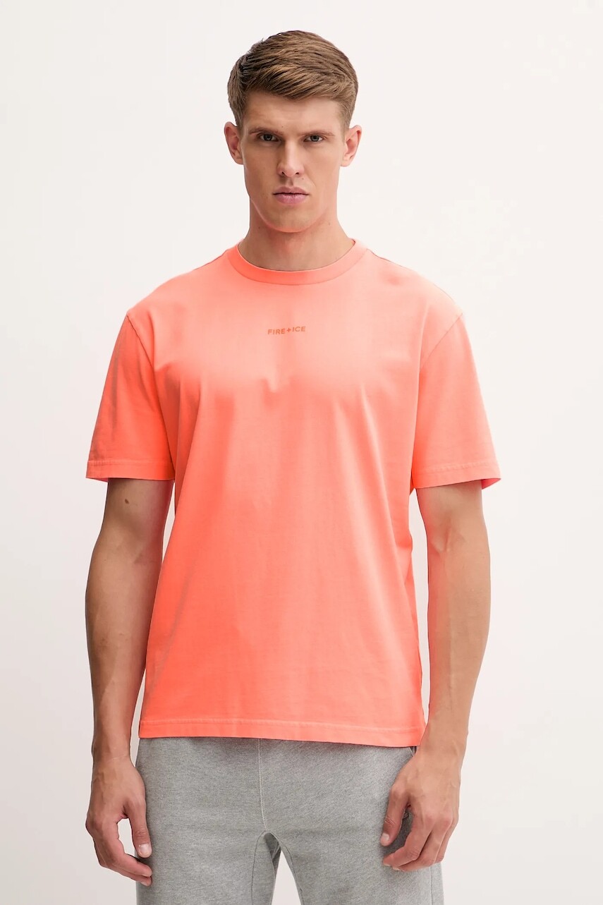Bavlnené tričko BOGNER Fire+Ice AVAN pánske, oranžová farba, s potlačou, 54389608