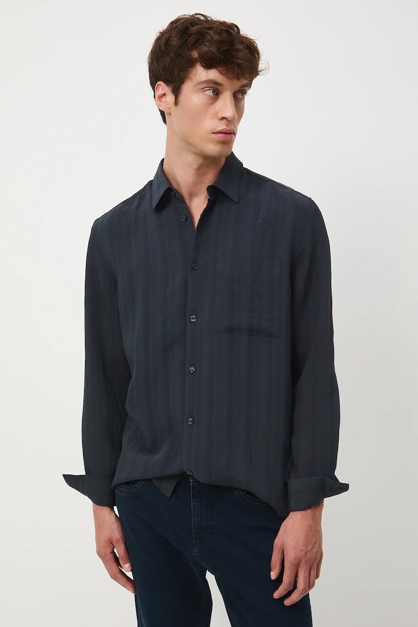 Košeľa Medicine šedá farba, voľný strih, s klasickým golierom