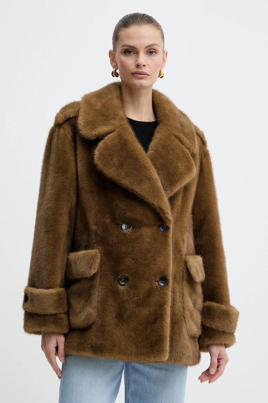 Kabát Luisa Spagnoli hnedá farba, 542240