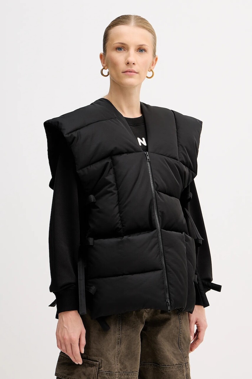 Vesta Kenzo Sleeveless Puffer Jacket dámska, čierna farba, zimná, FE62OU1269CE.99