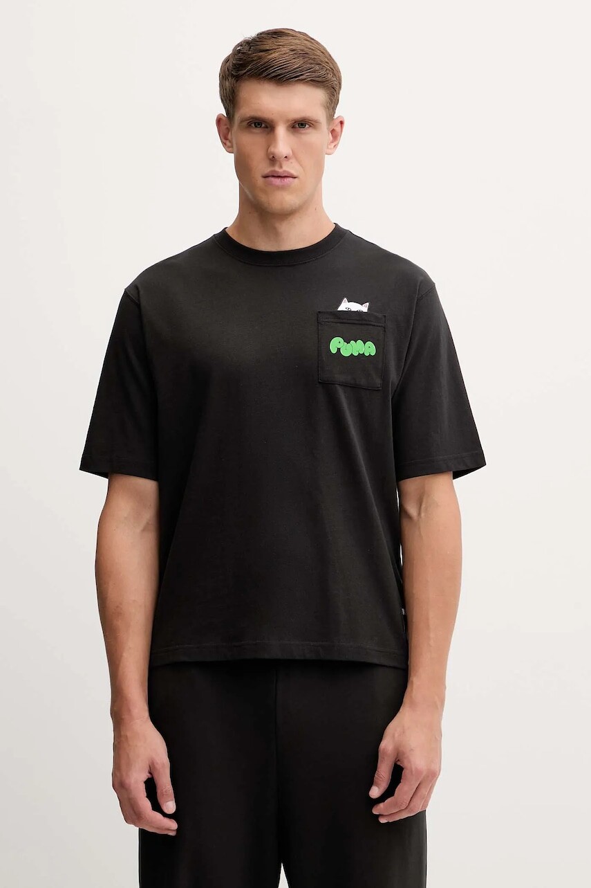 Bavlnené tričko Puma x RIPNDIP pánske, čierna farba, s potlačou, 633779