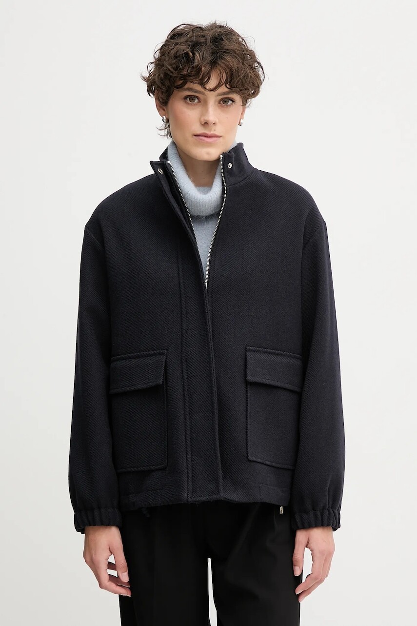 Bunda Sandro Ferrone tmavomodrá farba, prechodná, oversize, S95YBFCEDRO