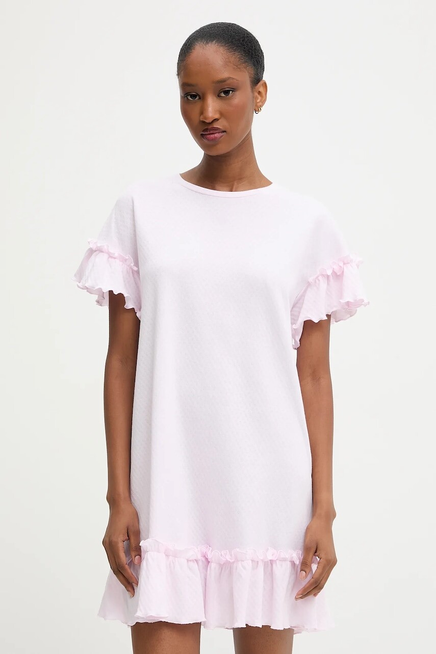 Bavlnená nočná košeľa Answear.LAB ružová farba, bavlnené