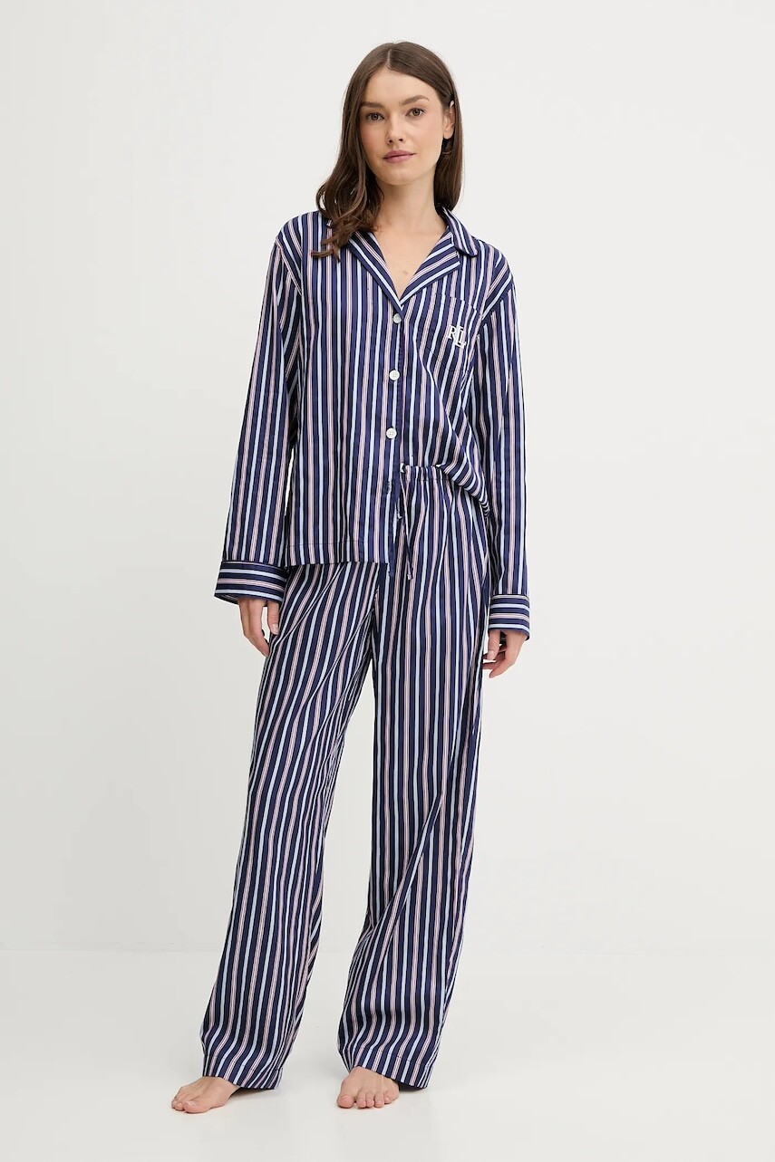 Pyžamo Lauren Ralph Lauren dámske, tmavomodrá farba, ILN92479