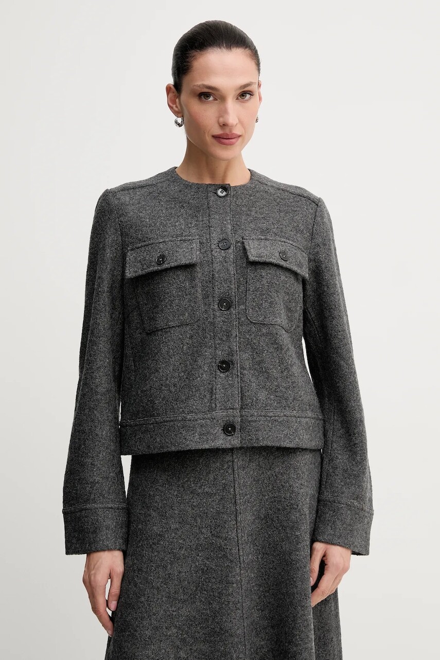 Bunda s prímesou vlny Marc O'Polo šedá farba, prechodná, 510607774129