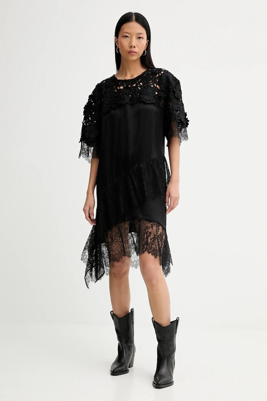 Šaty MUNTHE RADA čierna farba, mini, rovný strih, 254131025443