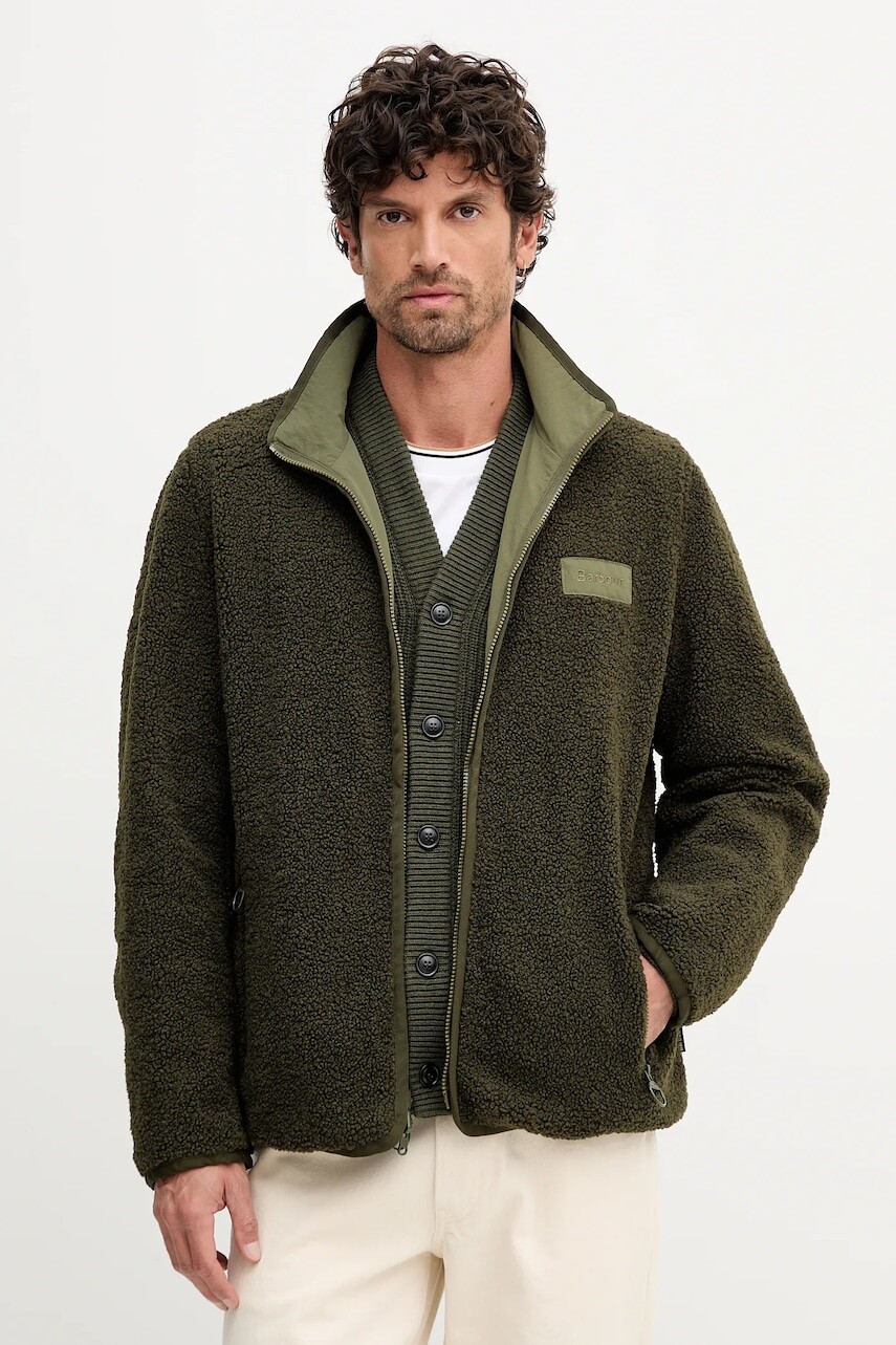 Obojstranná bunda Barbour zelená farba, prechodná, MFL0195