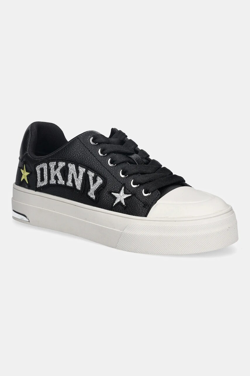 Kožené tenisky Dkny York Star čierna farba, K4588454