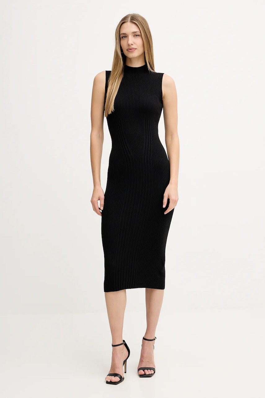 Šaty Guess JULIA čierna farba, maxi, priliehavé, W5BK23 Z3OW2