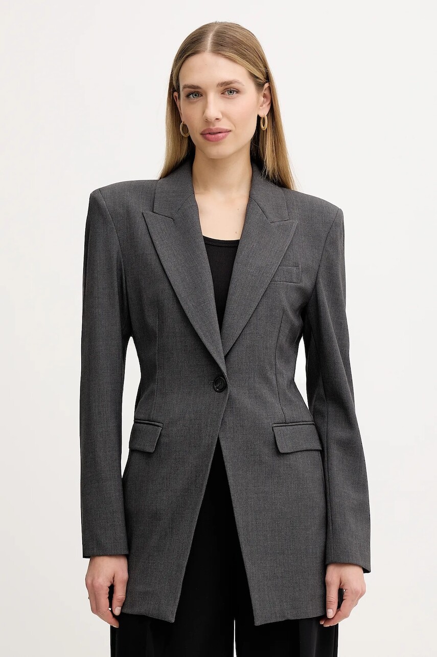 Sako Pinko šedá farba, jednoradové, jednofarebné, 106097 A2ZT