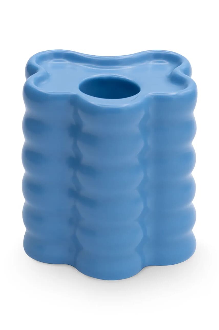 Dekoračný svietnik Octaevo Flora 7,5 x 8,5 x 6,5 cm modrá farba