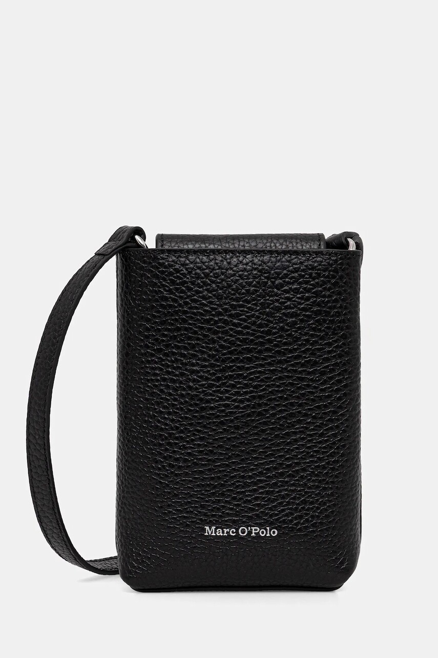 Kožená kabelka Marc O'Polo čierna farba, 5000009285