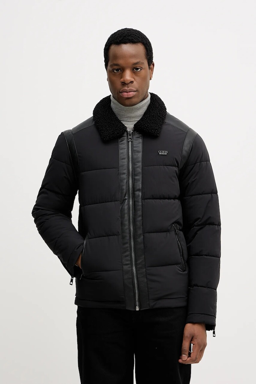 Bunda Guess čierna farba, prechodná, M5BL2C W2762