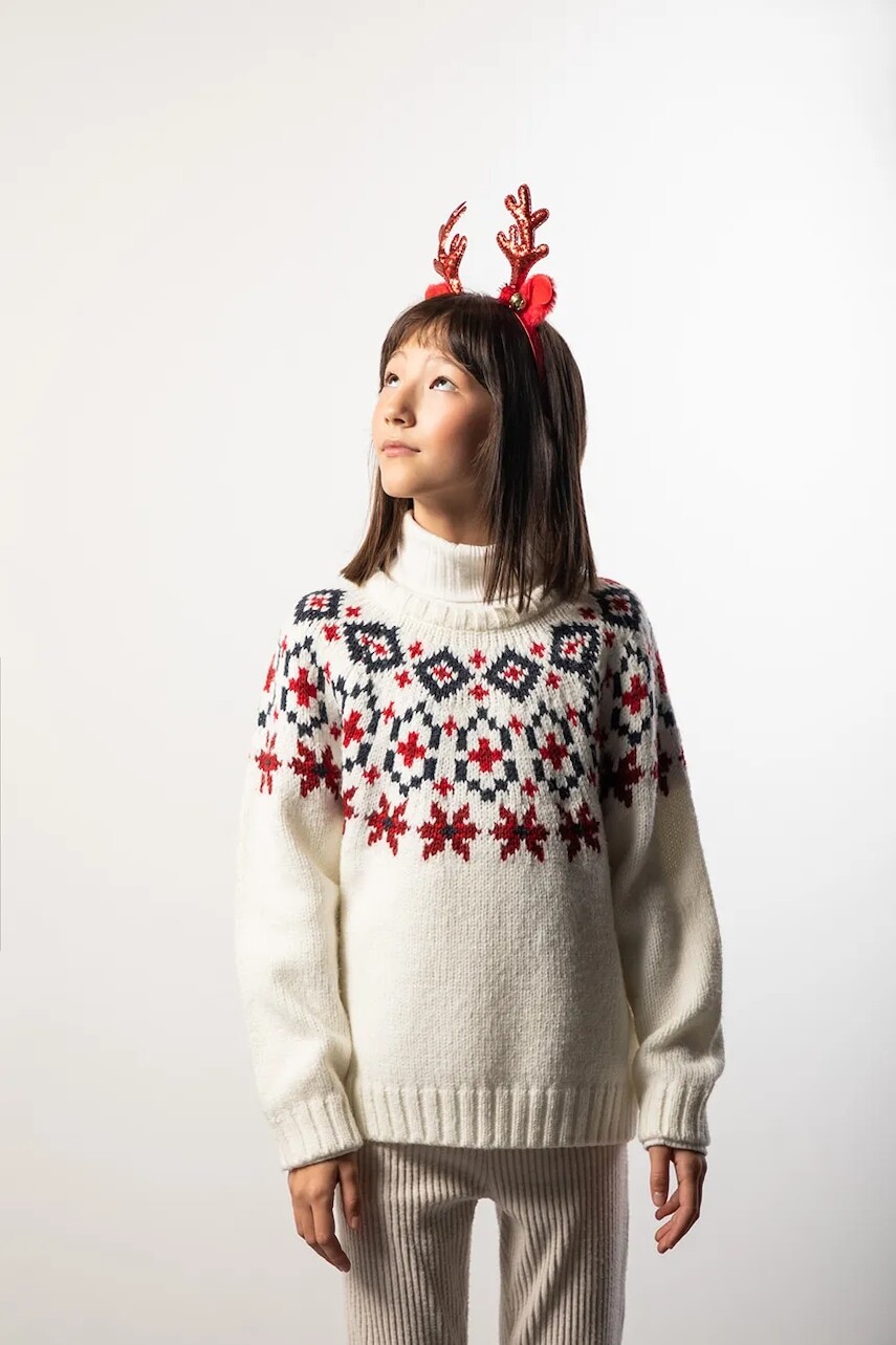 Detský sveter Coccodrillo béžová farba, ELEGANT JUNIOR GIRL