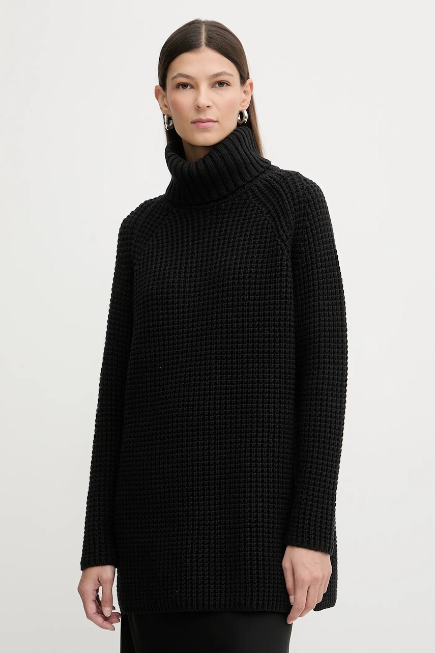 Sveter Marc O'Polo čierna farba, hrejivý, s rolákom, 5000007659