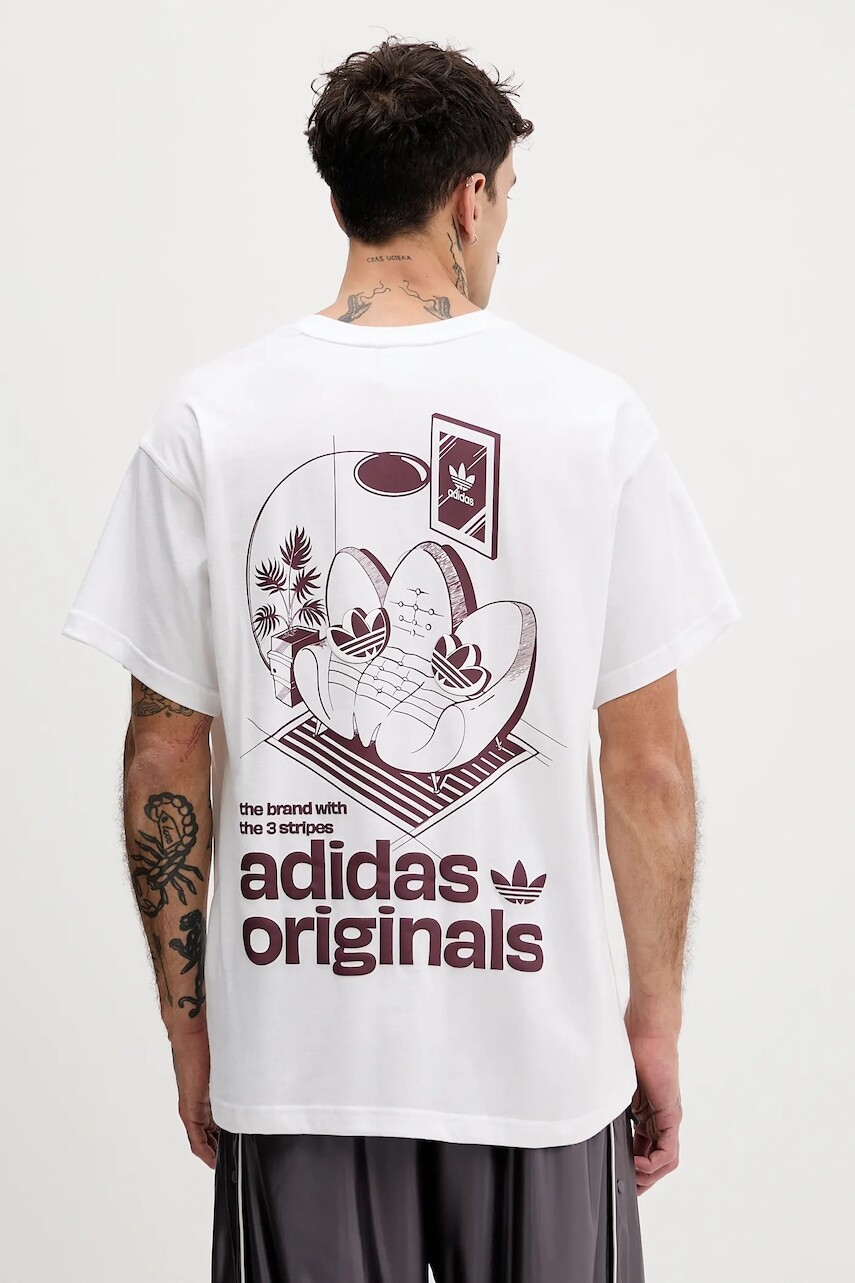 Bavlnené tričko adidas Originals Sofa pánske, biela farba, s potlačou, KY2928