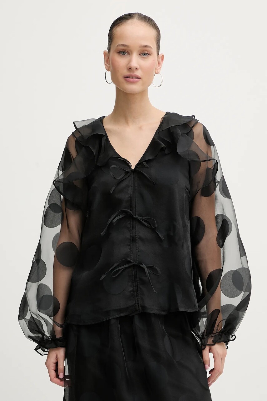 Košeľa Stine Goya čierna farba, regular, SG-PS26-T125-2460