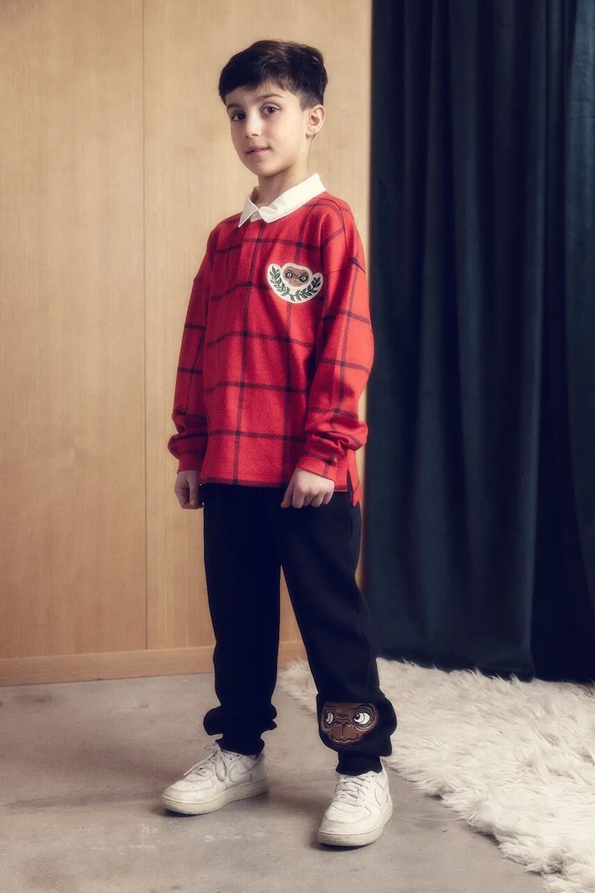 Detská bavlnená mikina Mini Rodini E.T. červená farba, vzorovaná, 25820104