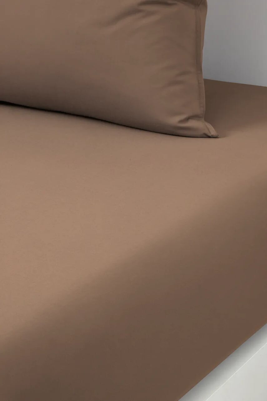 Bavlnená napínacia plachta BOSS BEBOSS Camel 90 x 200 cm hnedá farba