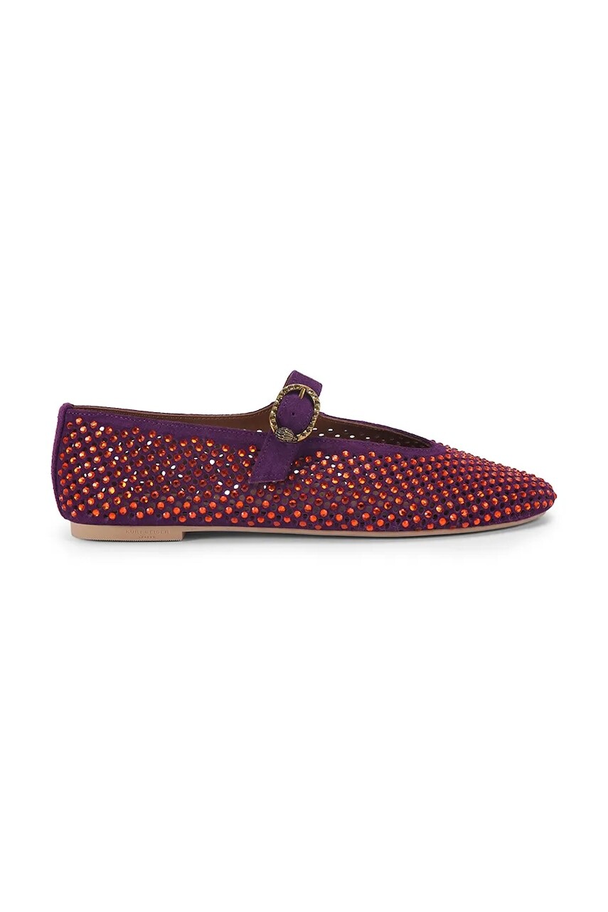 Semišové baleríny Kurt Geiger London Mayfair Ballet Flat bordová farba, 2656390209