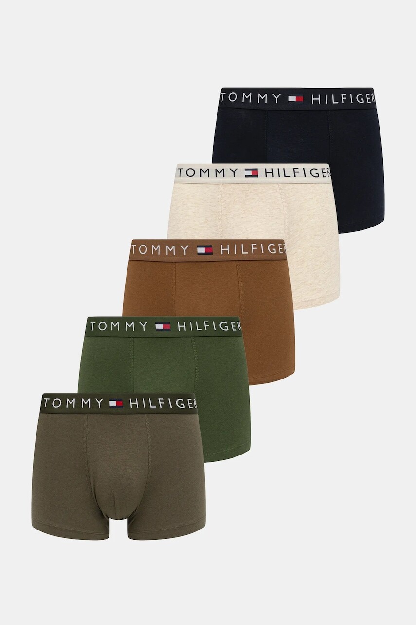 Boxerky Tommy Hilfiger 5-pak zelená farba, UM0UM03494