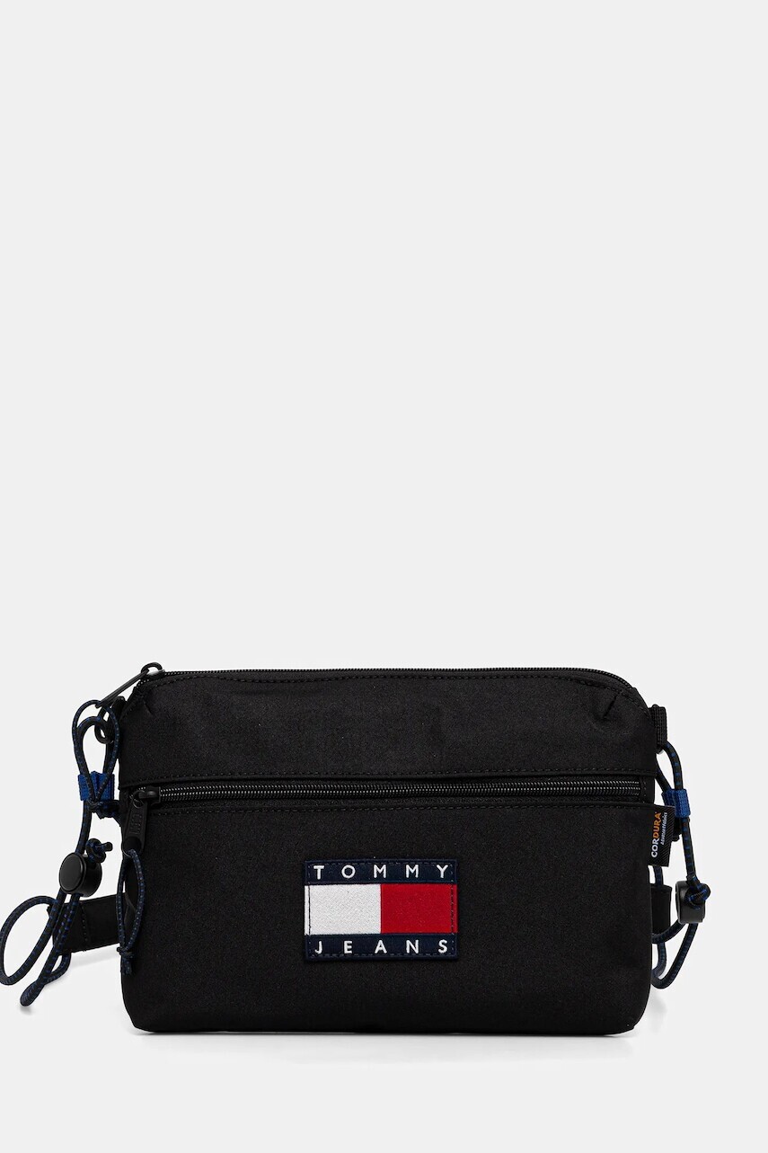 Malá taška Tommy Jeans čierna farba, AM0AM13859
