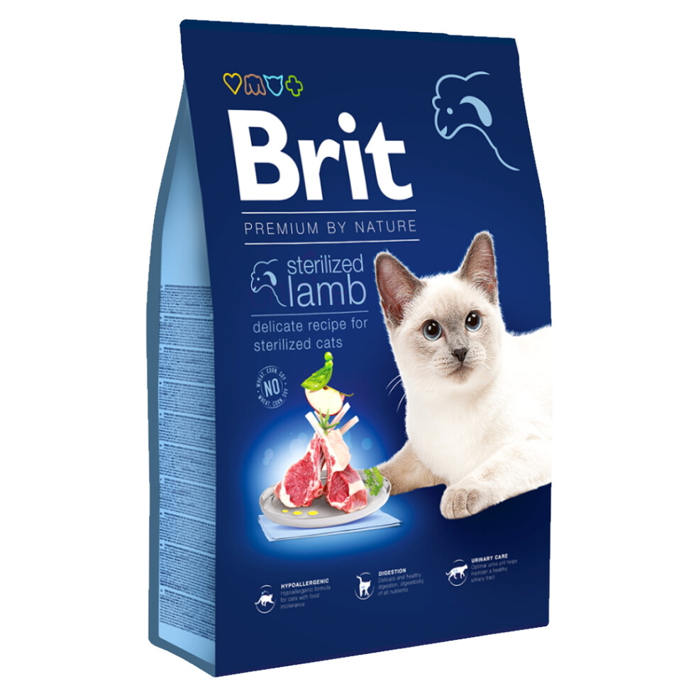BRIT Premium by Nature Sterilized Lamb granuly pre mačky 1 ks, Hmotnosť balenia: 8 kg