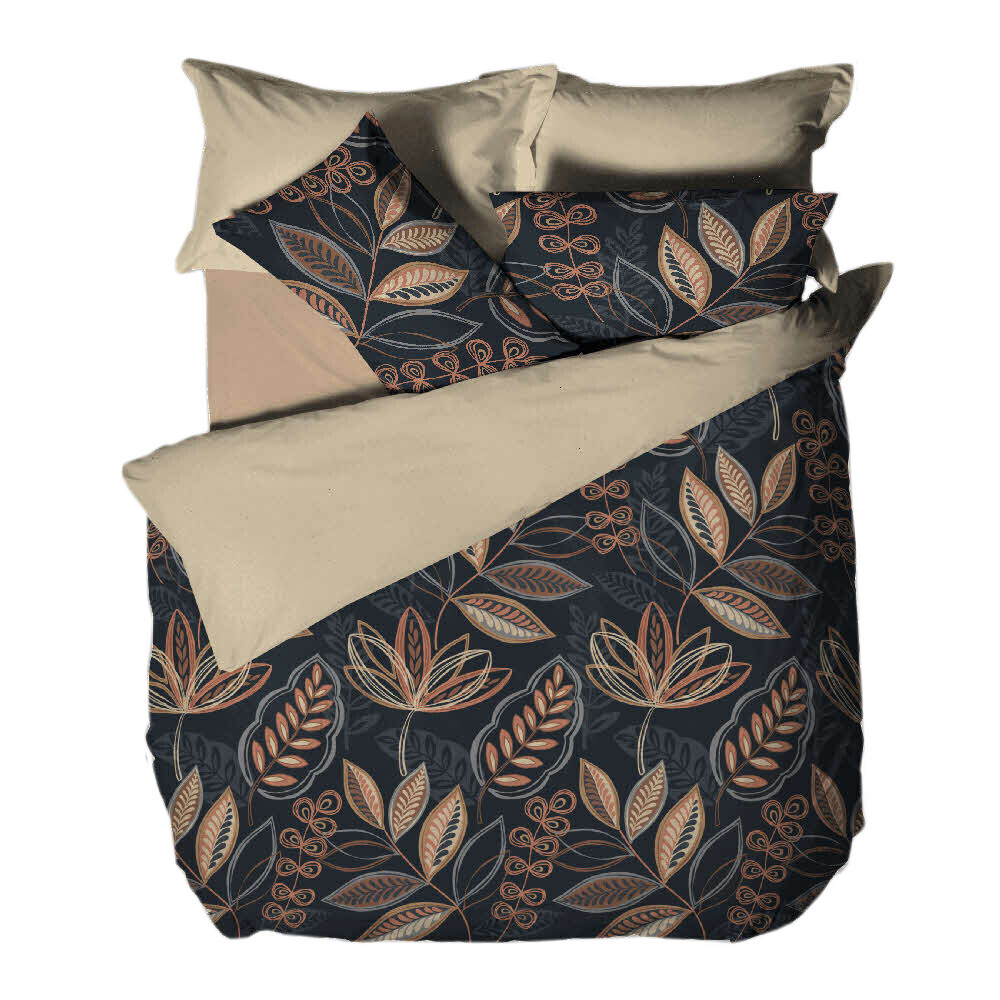 B.E.S. Petrovice Flanelové obliečky Nočné lístie, 140 x 200 cm, 70 x 90 cm