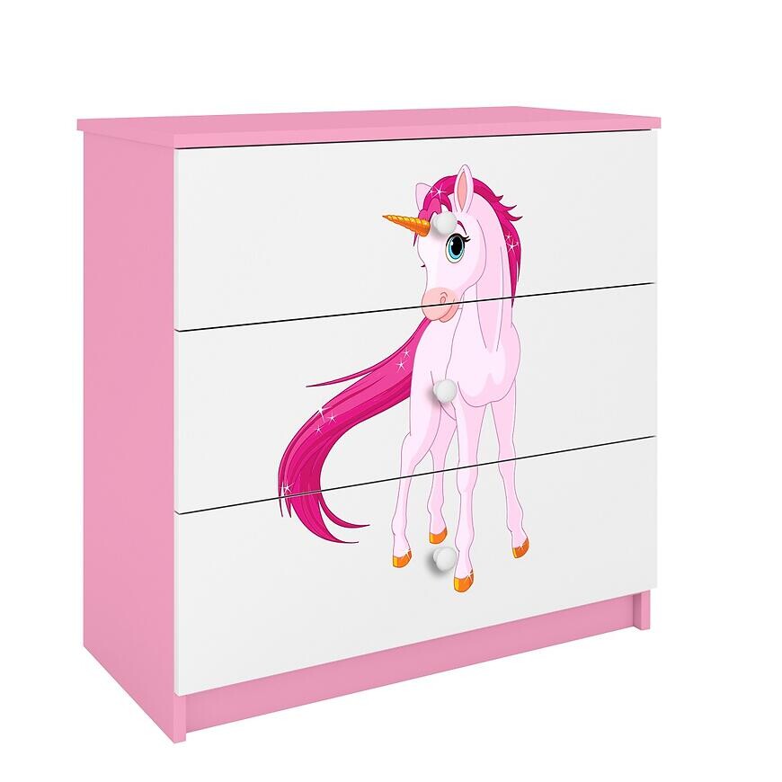 Detská komoda Babydreams ružová – Jednorožec