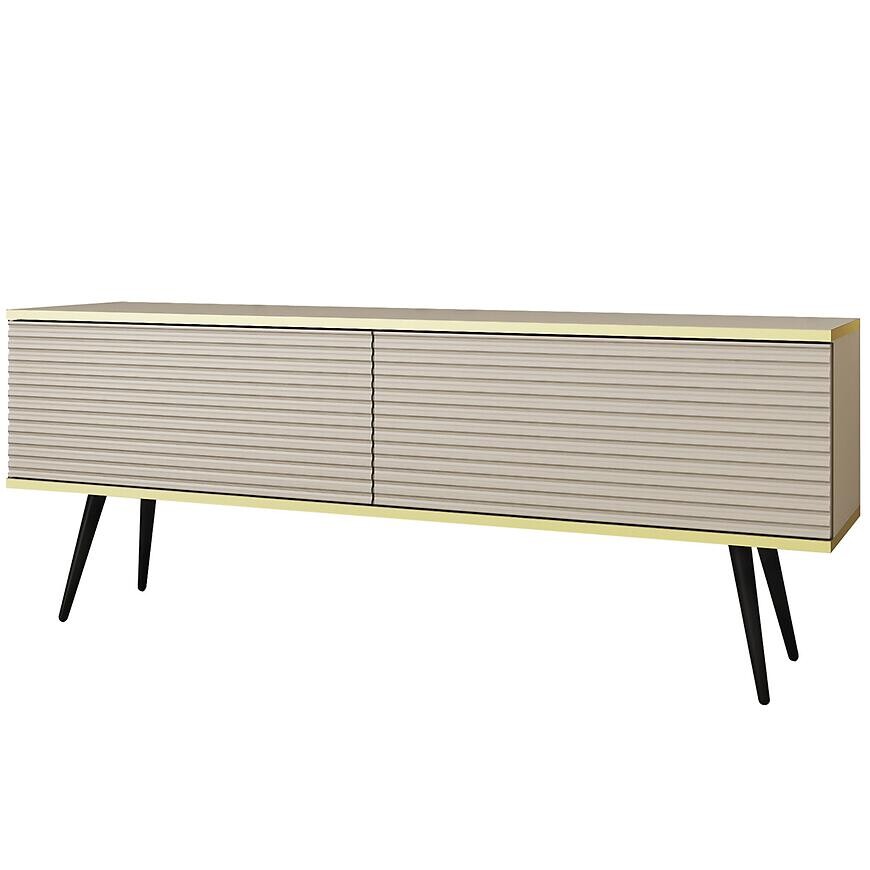 TV stolík Oro Mdf Drážkovanie 135 Bez+ Čierne nohy