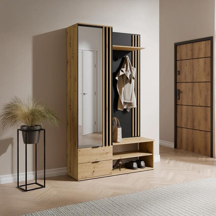 Predsieňový nábytok Como čierna/artisan