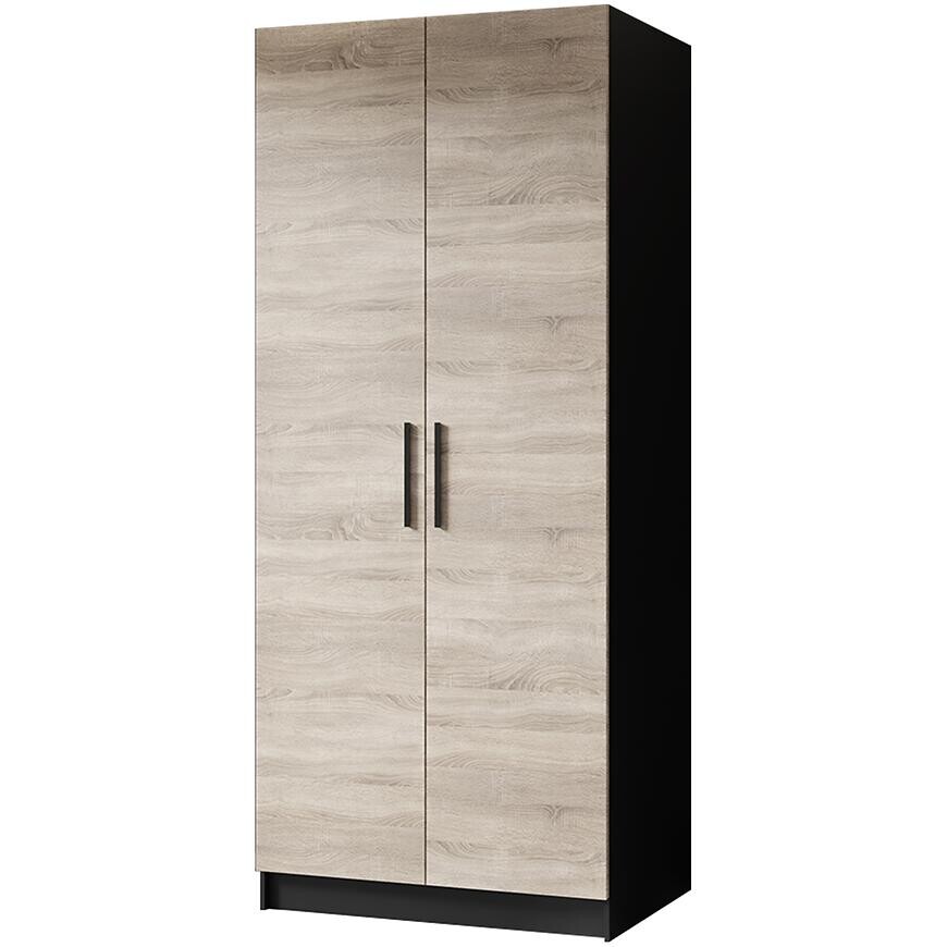 Skriňa Gold 2d Čierna/Dub Sonoma