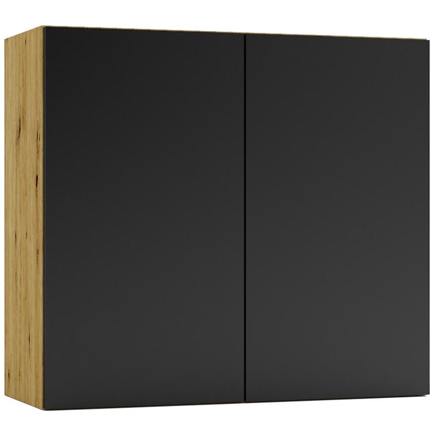 Kuchynská skrinka Cosmo Isabel W80 Čierny hrášok/Dub  Artisan