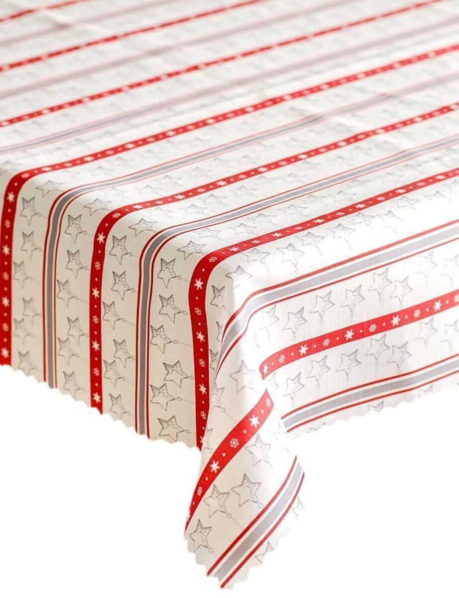 Obrus s nešpinivou úpravou, Hviezdičky, červenosivý