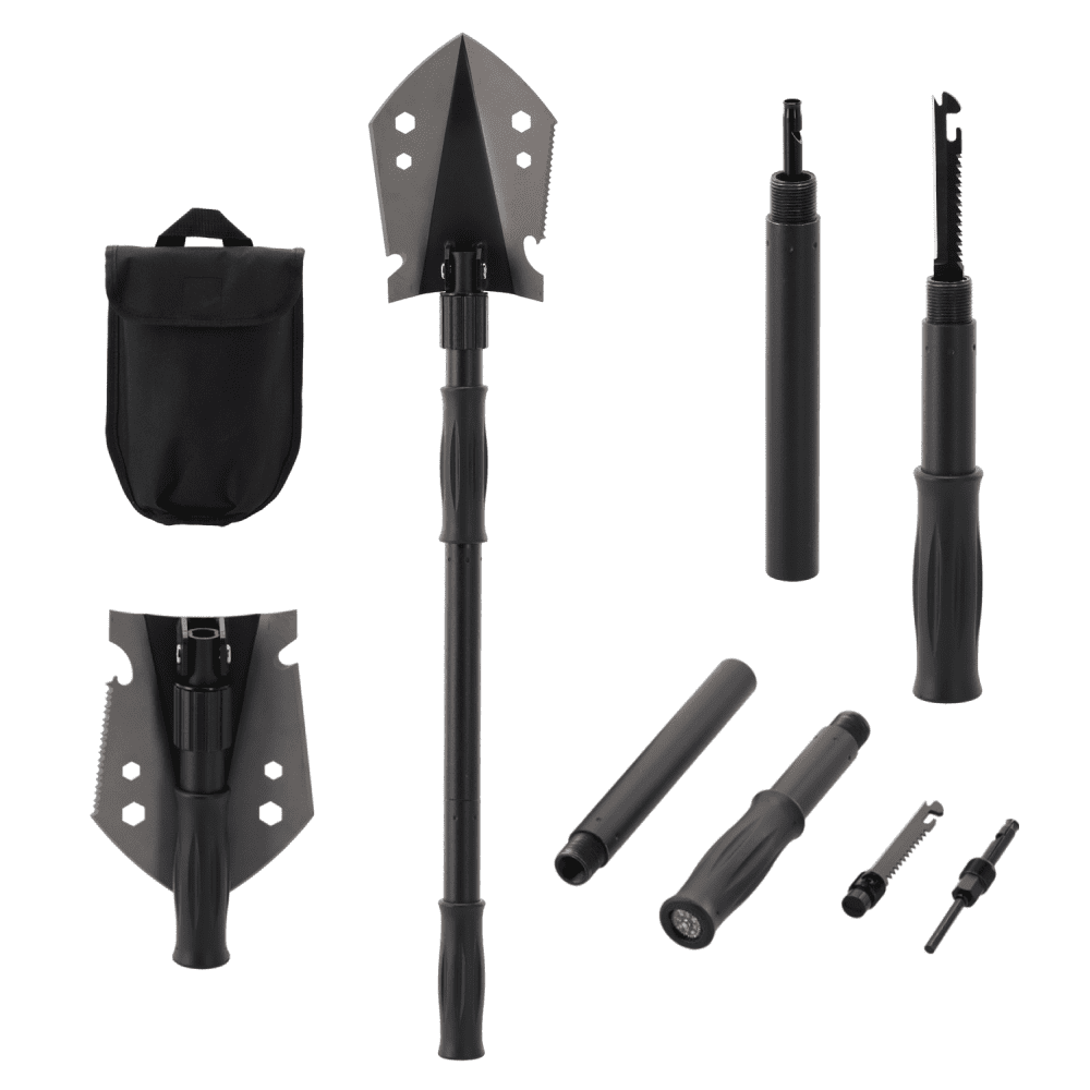 Multifunkčná skladacia lopata, 9v1, čierna, TURAN TYP 1