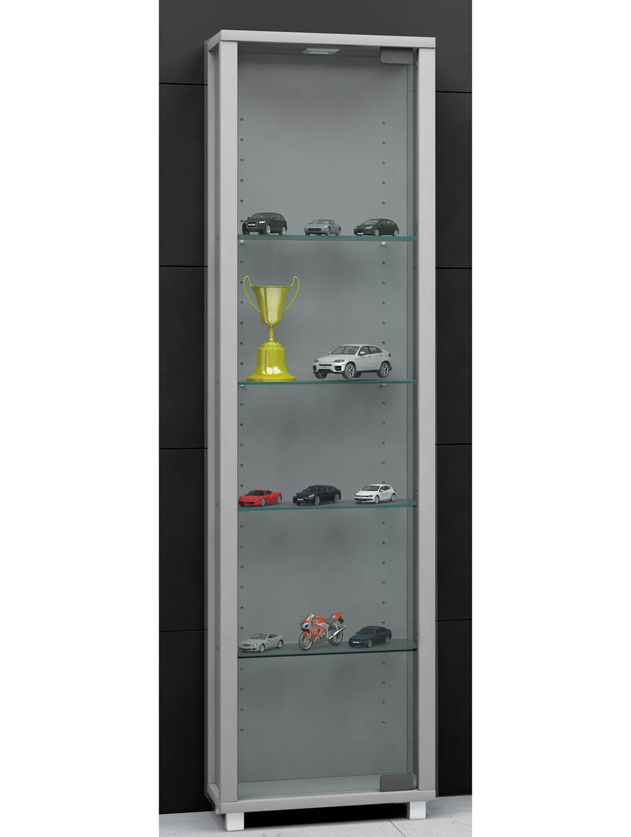 Vitrína Edana Mini, strieborná