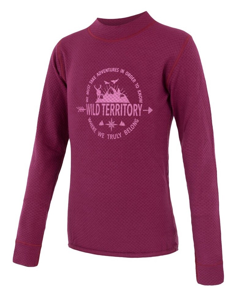 SENSOR MERINO DF TERRITORY detské tričko dl.rukáv lilla Veľkosť: 100
