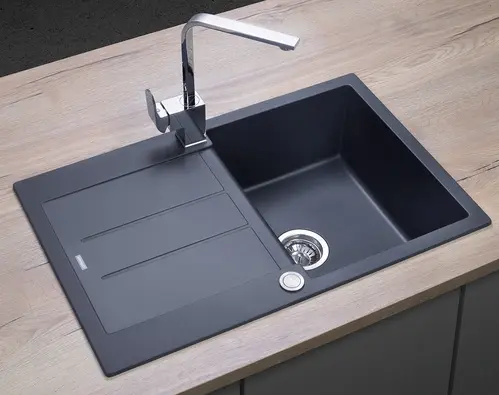 CONCEPT DG10C45dg Drez granitový s odkvapom Cubis TMAVO ŠEDÝ