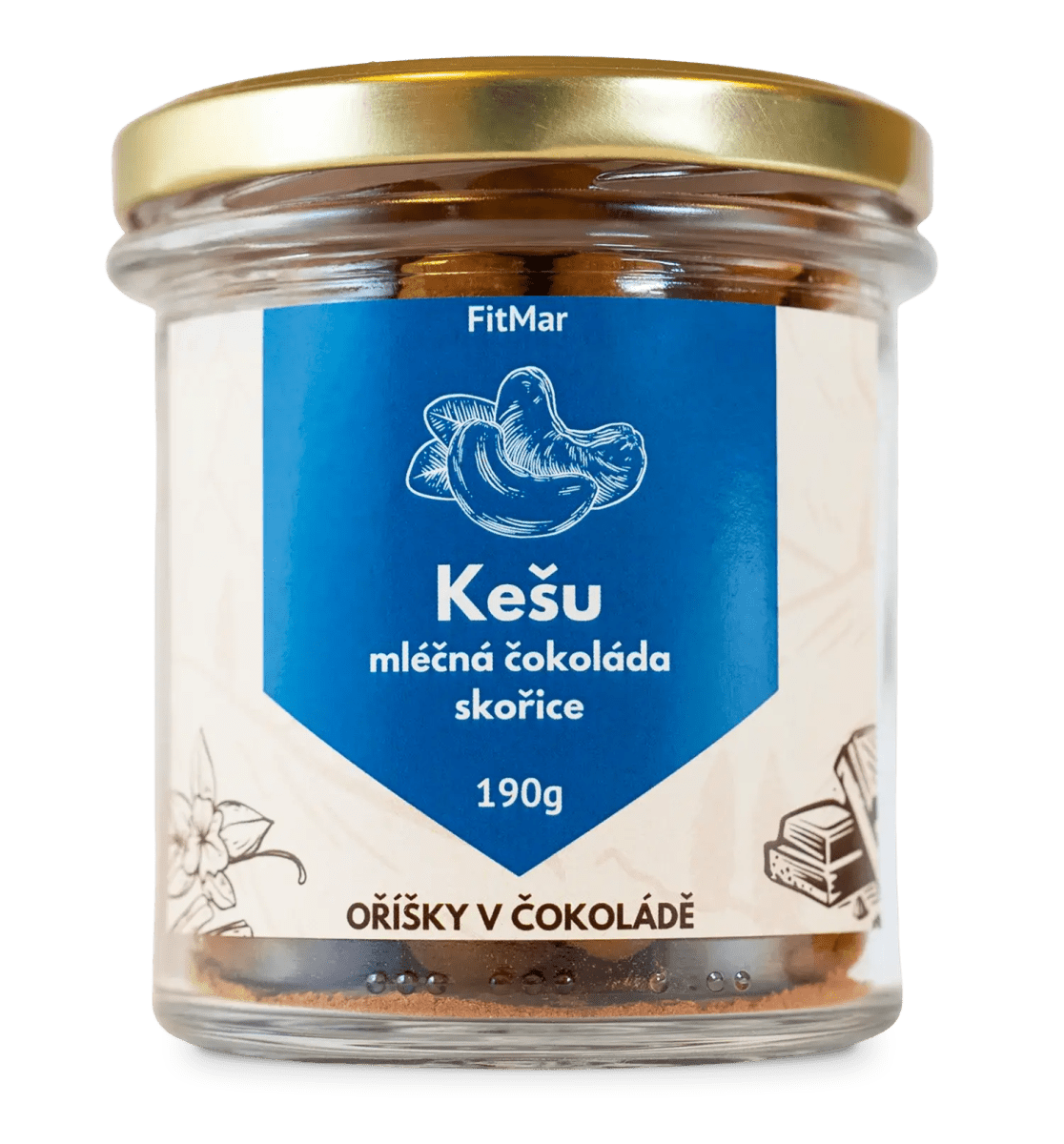 Kešu v mliečnej čokoláde a škoricu