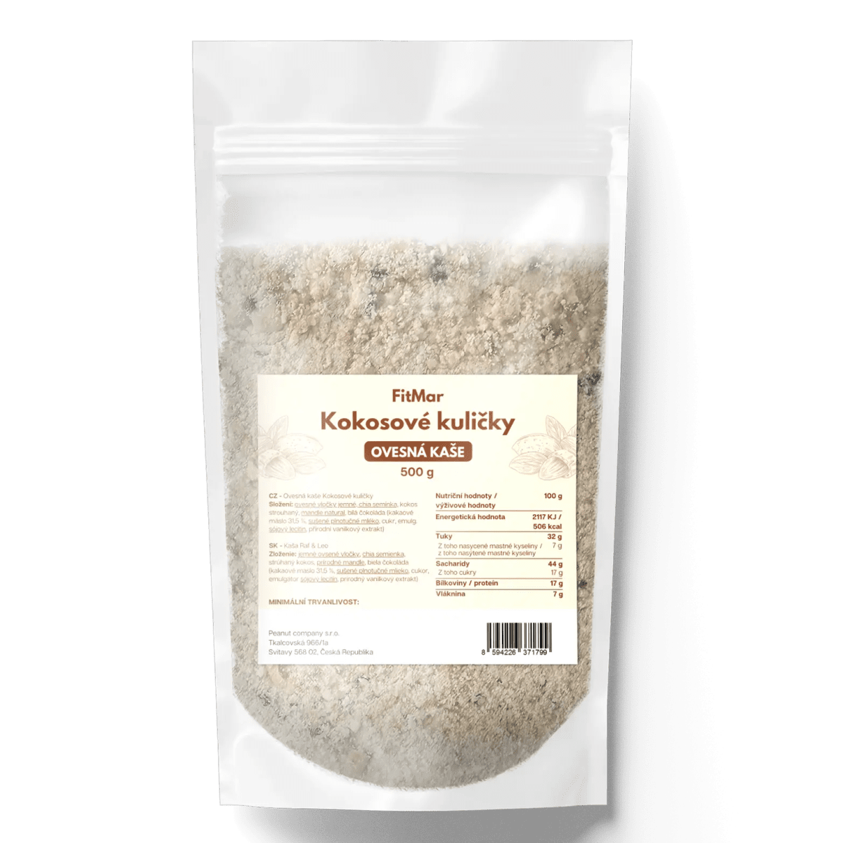 FitMar Ovsená kaša kokosovej guličky 500 g