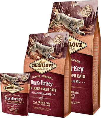 Carnilove Duck & Turkey for Large Breed Cats – Muscles, Bones, Joints