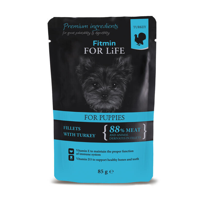Fitmin dog For Life pouch puppy turkey in gravy 85 g