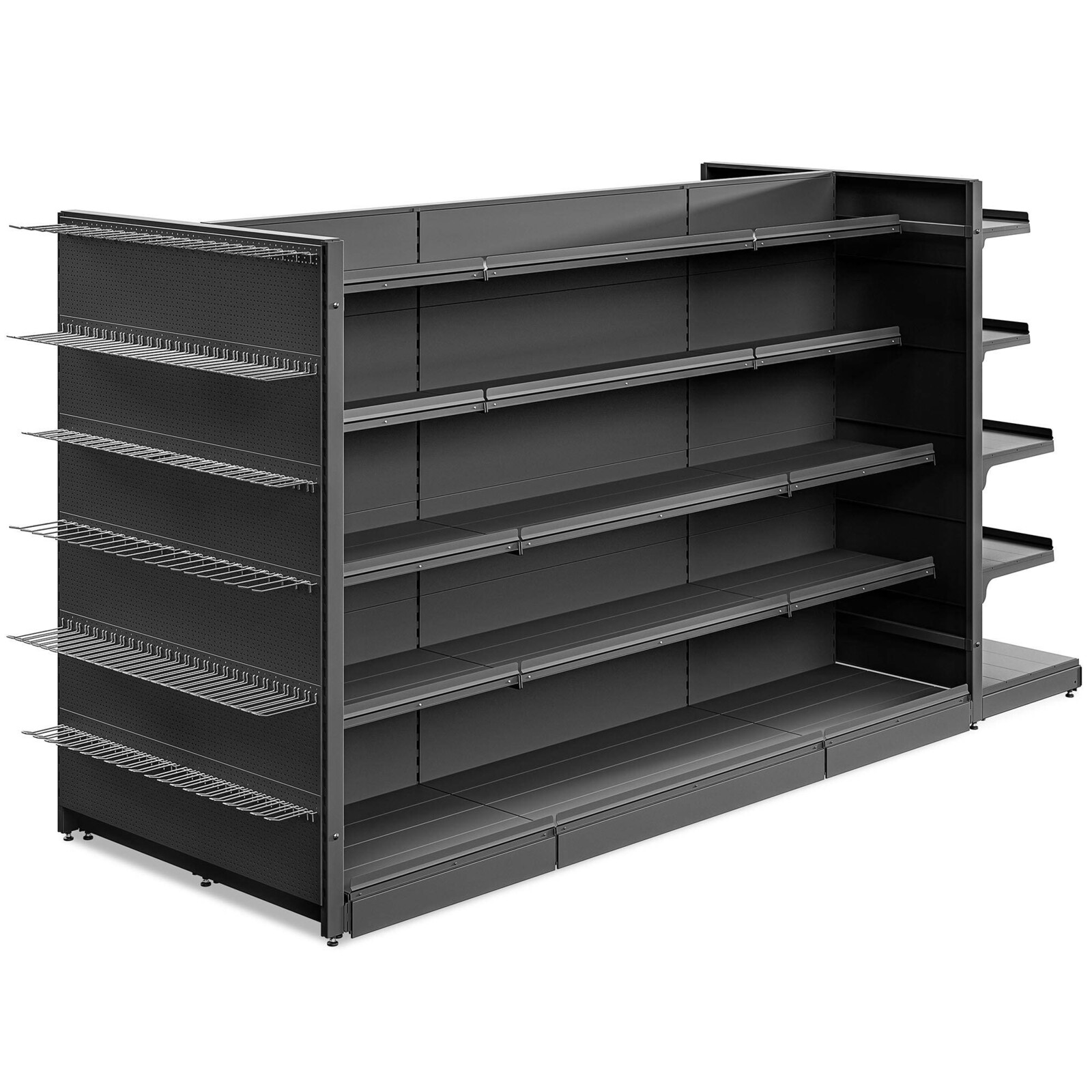 Marbo Regálová zostava do predajne - ostrovček s perforovaným panelom 193x363x129 - 5 políc