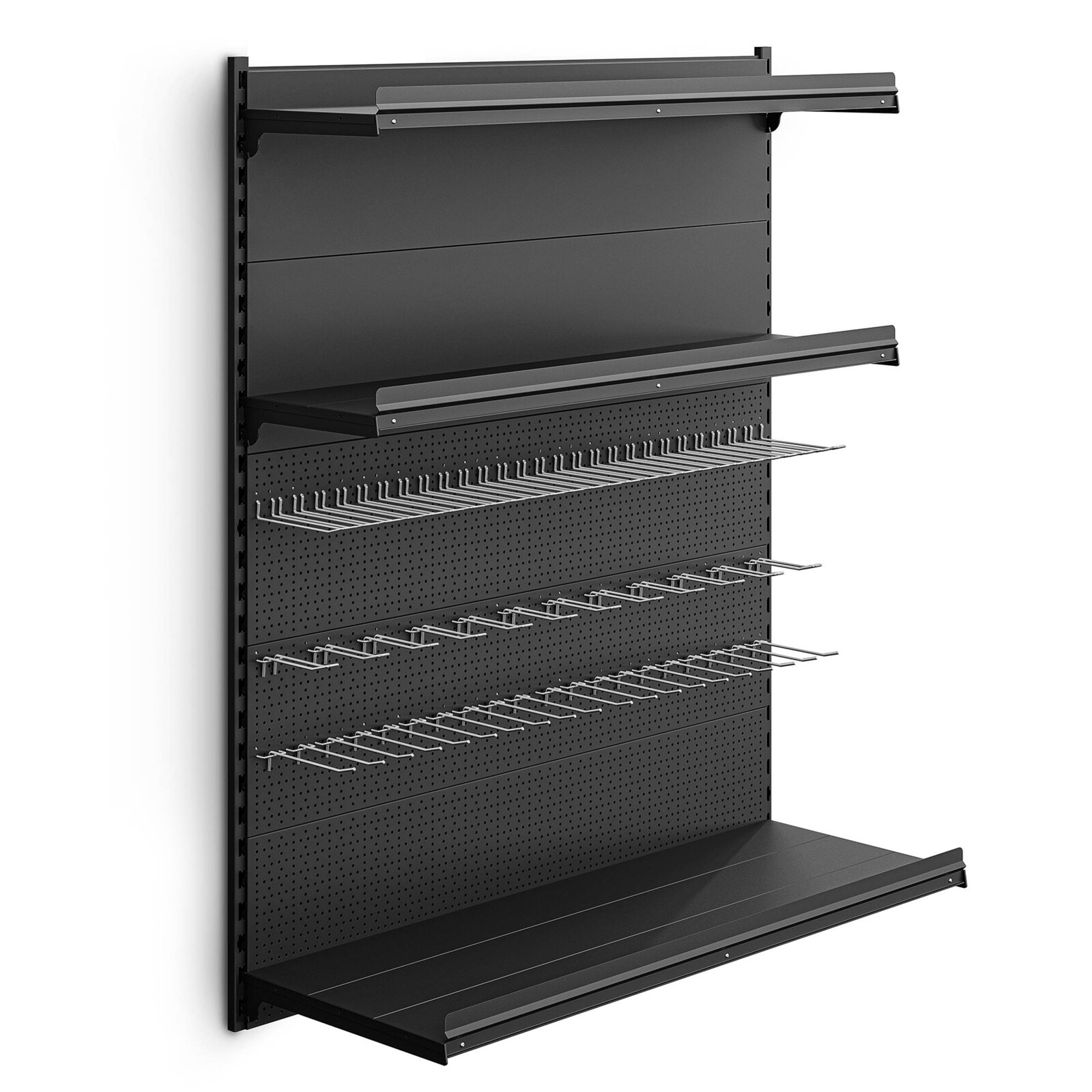 Marbo Regál do predajne nástenný s perforovaným panelom 152x128x48 cm - 3 police