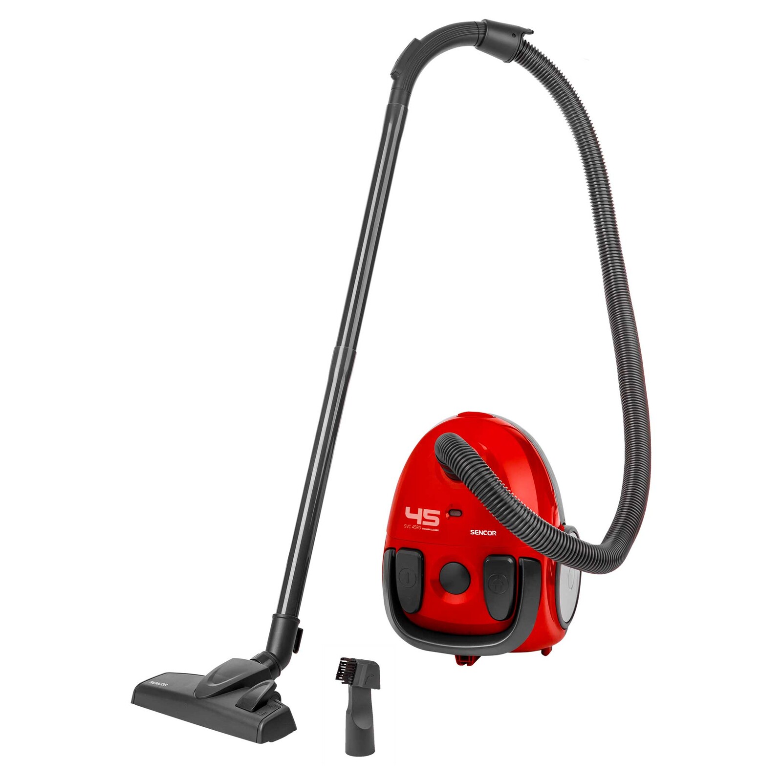 Sencor SVC 45RD-EUE3 Vreckový vysávač Vysokoúčinný 850W ECO motor, Termostat zabraňujúci prehriatiu motora, 5-stupňový systém filtrácie, .