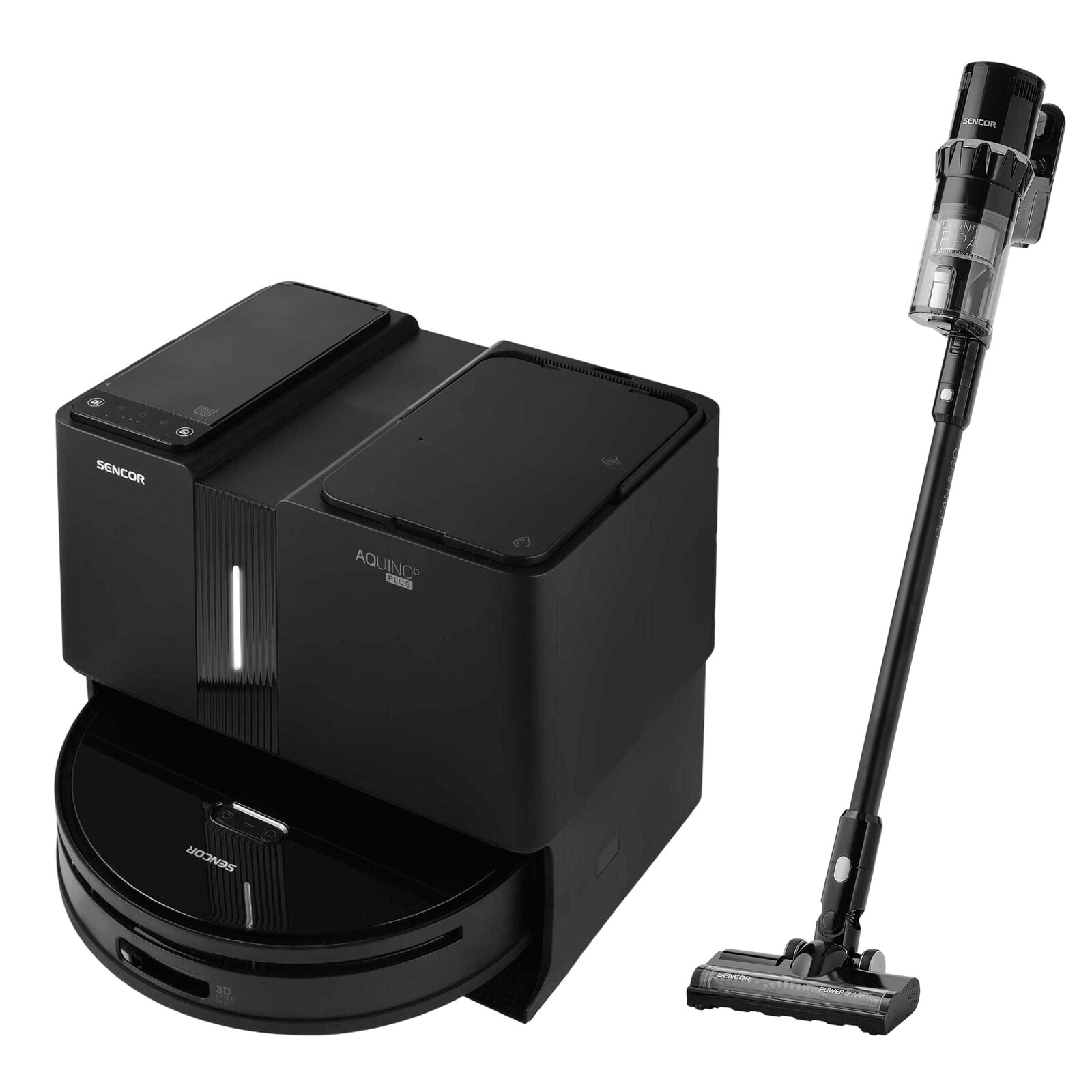 Sencor SRV 9790BK + SVC 7523BK Sada robotického a tyčového vysávača Kúpte si robotický vysávač SRV9790BK a tyčový vysávač SVC 7523BK v hodnote 129