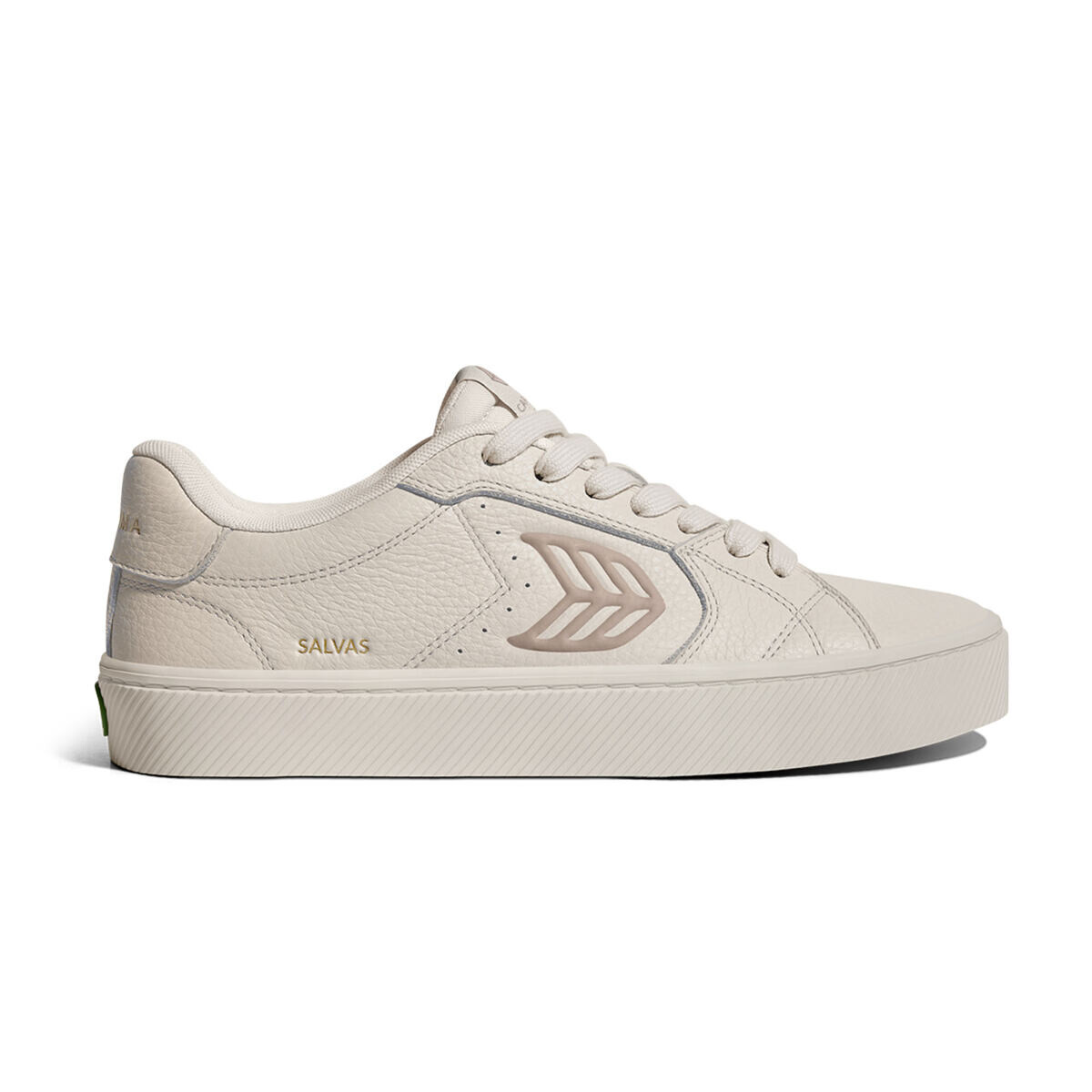 Pánské volnočasové boty Cariuma SALVAS All Almond Milk Premium Leather Plaza Taupe Logo Sneaker
