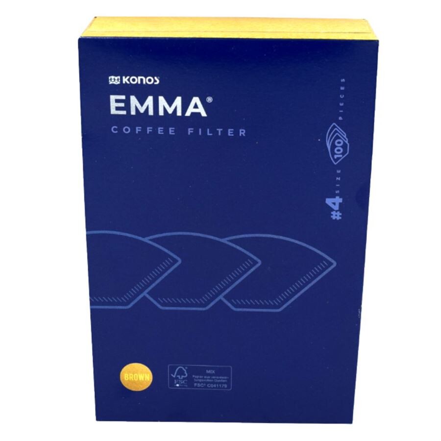 Konos Emma papierové kávové filtre veľ. 4, prírodné nebielené 100 ks